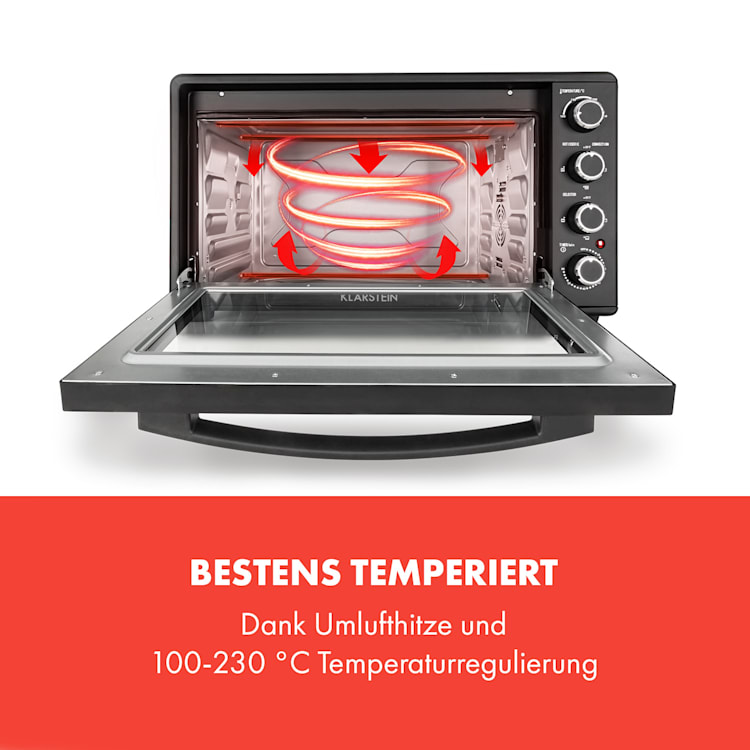 Masterchef 60 Mini-Backofen 60l 2000W 100-230 °C Timer schwarz 60 Ltr | Schwarz