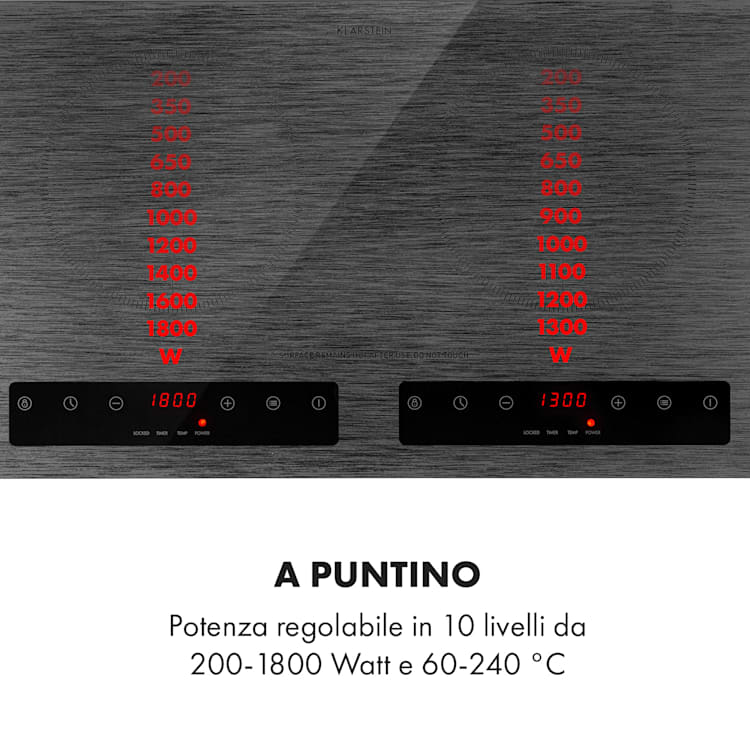 Varicook Steel piano cottura a induzione 3100W 10 livelli sensore pentola