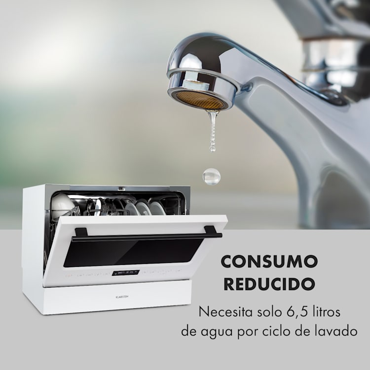 Azuria Lavavajillas 1380W 6,5L 6 vajillas cristal frontal oscuro