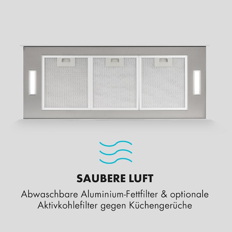 Kronleuchter XL Inselabzugshaube 90cm Umluft 590m³/h LED Touch weiß Weiß