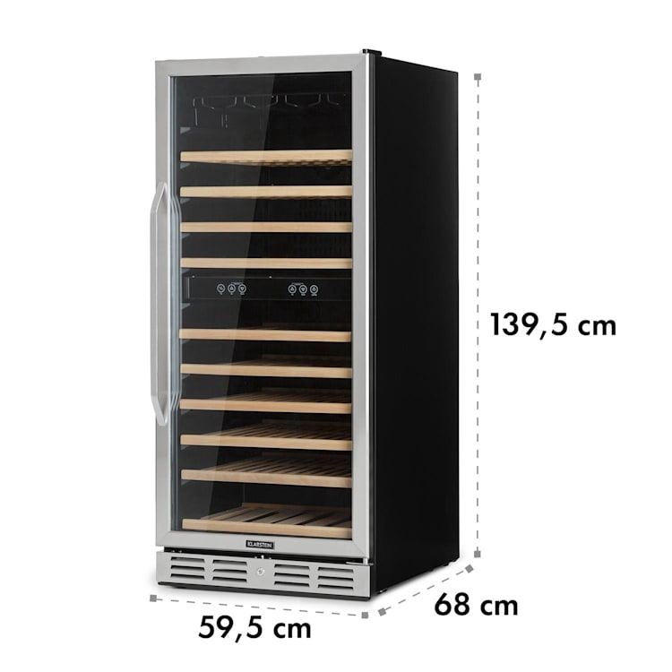 Vinovilla 116D Frigo per Vini 313L 116 Bottiglie Acciaio Inox 313 litri | 2 zone di raffreddamento