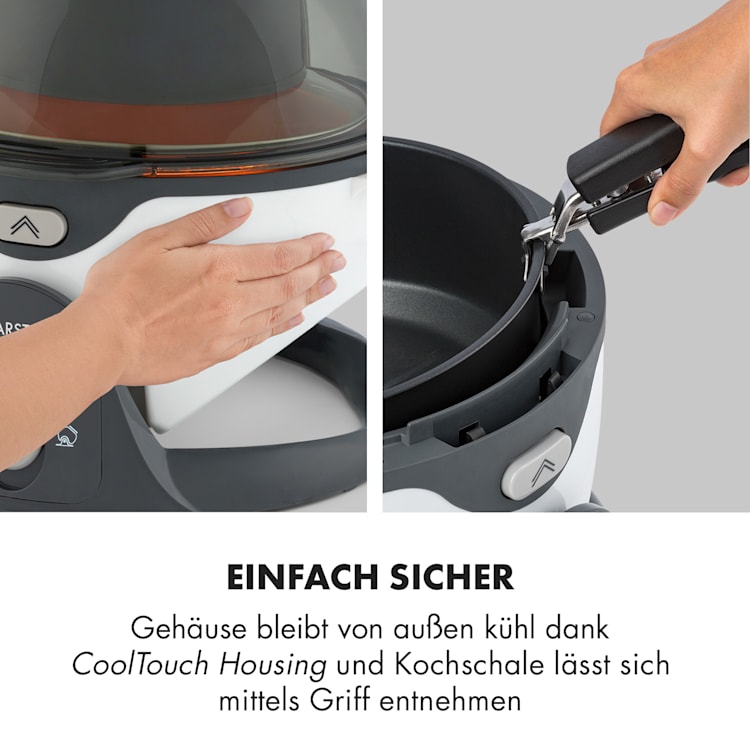 VitAir Pommesmaster Heißluftfritteuse 360° 1400W 50-240°C Timer Weiß