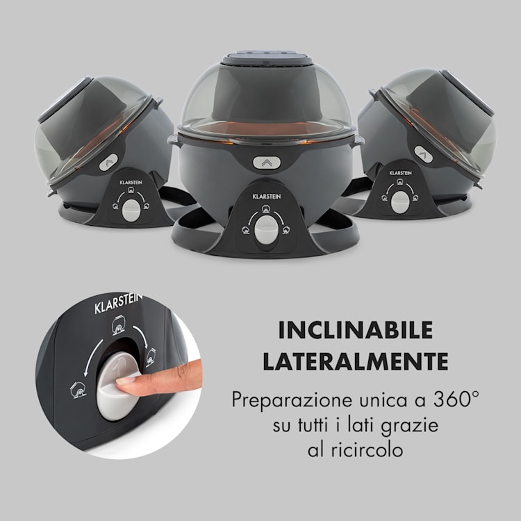 VitAir Pommesmaster friggitrice ad aria calda 360° 1400W 50-240°C timer Nero
