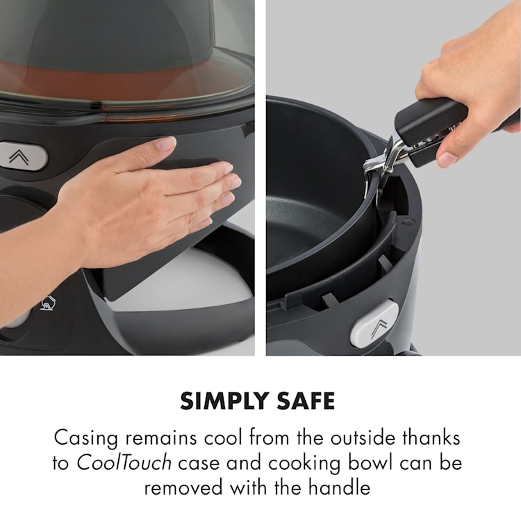 VitAir Swing, friteuză cu aer cald, 1400 W, 50 - 240 ° C, cronometru, neagră Negru