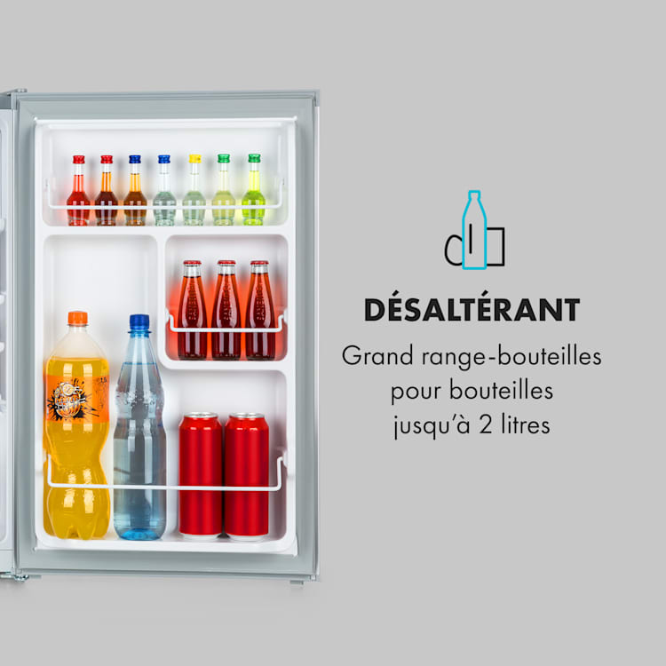 Delaware Réfrigérateur 76 litres / congélateur 4 litres A++ - Gris Gris Argent