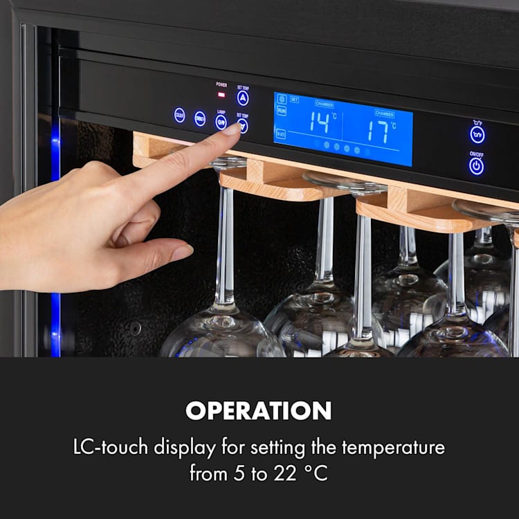 First Class 84 Weinkühlschrank 4 Dispenser 84 Flaschen 5-22°C Touch Panoramaglastür schwarz 84 Flaschen
