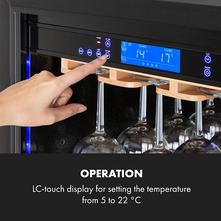 First Class 129 Weinkühlschrank 4 Dispenser 129 Flaschen 5-22°C Touch Panoramaglastür schwarz 129 Flaschen