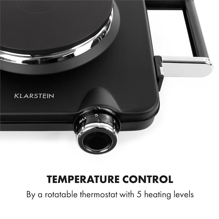 Cookorama piano cottura doppio 1900-2250 W 150/180 mm Ø 5 livelli nero Nero