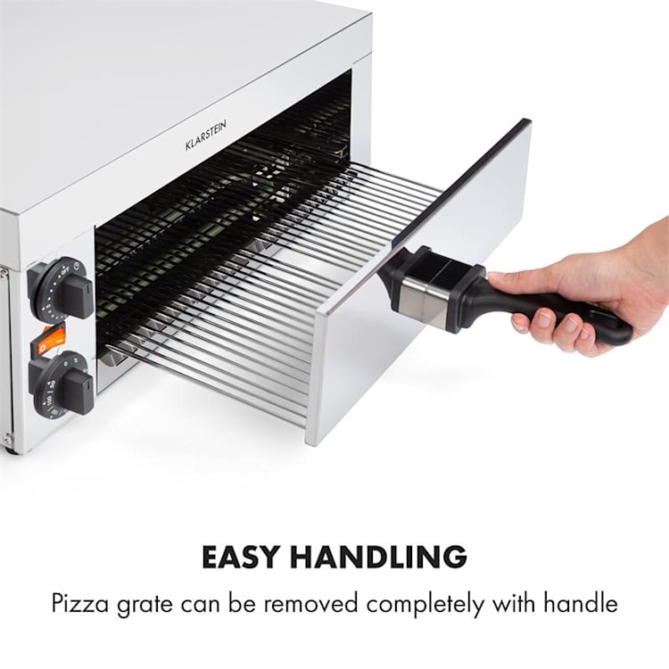 Vesuvio, pec na pizzu, Gastro, 1 komora, 1130W, 300°C, časovač, ušľachtilá oceľ, strieborná 1 priehradka
