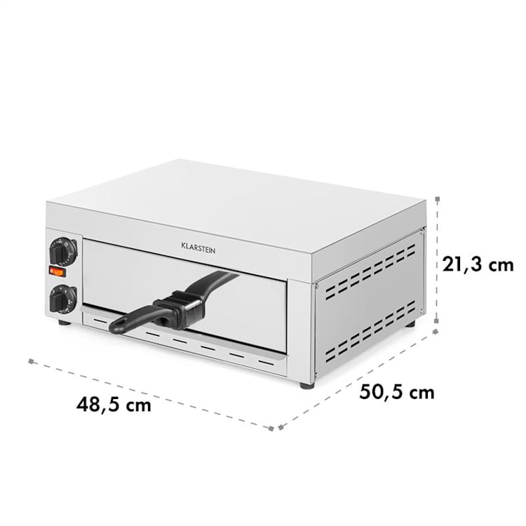 Vesuvio, pec na pizzu, Gastro, 1 komora, 1130W, 300°C, časovač, ušľachtilá oceľ, strieborná 1 priehradka