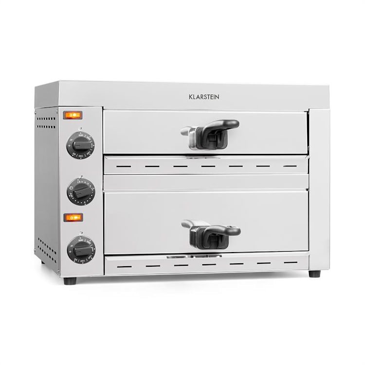 Vesuvio II, cuptor pentru pizza, Gastro, 2 camere, 2260W, 300°C, oțel inoxidabil, argintiu 2 compartimente
