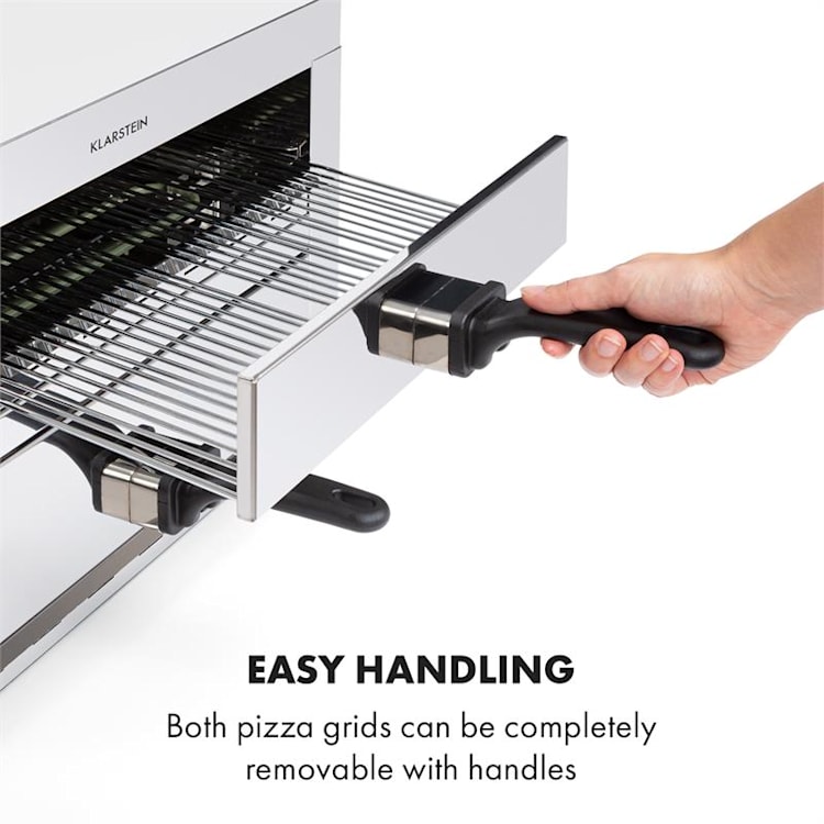 Vesuvio II, cuptor pentru pizza, Gastro, 2 camere, 2260W, 300°C, oțel inoxidabil, argintiu 2 compartimente
