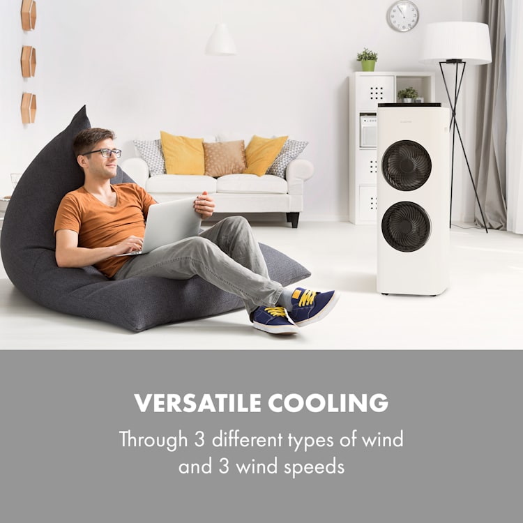 Windsurfer, răcitor de aer, 80 W, Temporizator până la 8 ore, telecomandă, alb Alb