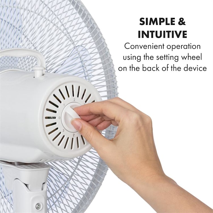 Windflower Standventilator Standlüfter | 5-Blatt-Rotor | 50 W | 3 Geschwindigkeiten | 3.090 m³/h | Oszillation | Rundfuß Weiß