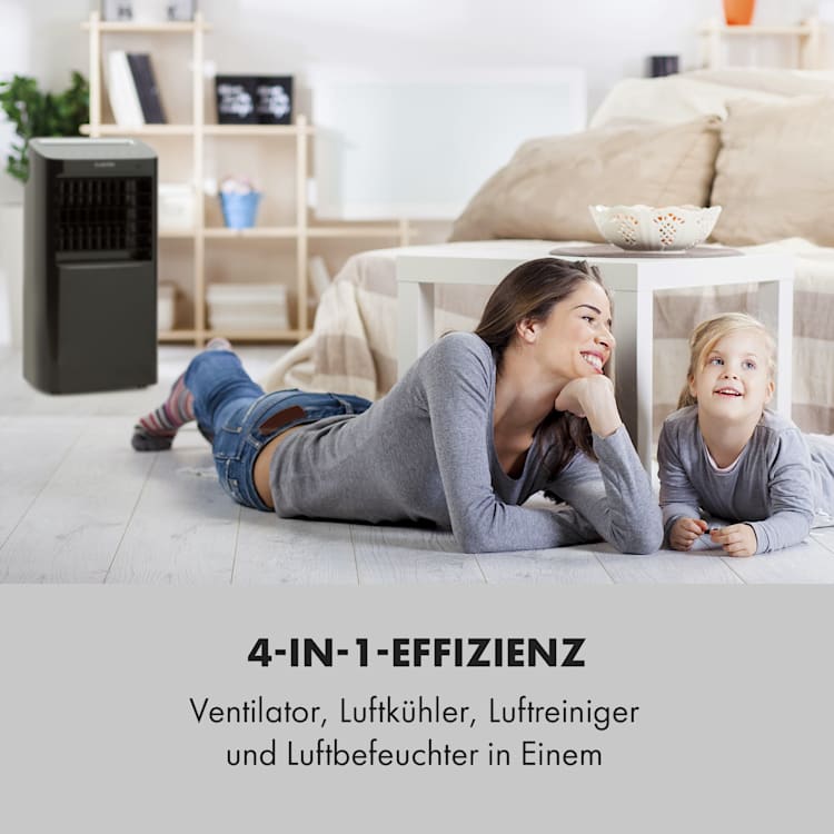 Coldplayer 4-in-1 Luftkühler Ventilator Luftbefeuchter Luftreiniger 384 m³/h | 68 Watt | Tank: 10 Liter | 4 Windstärken | Ionisator | Timer | Fernbedienung | mobil Schwarz