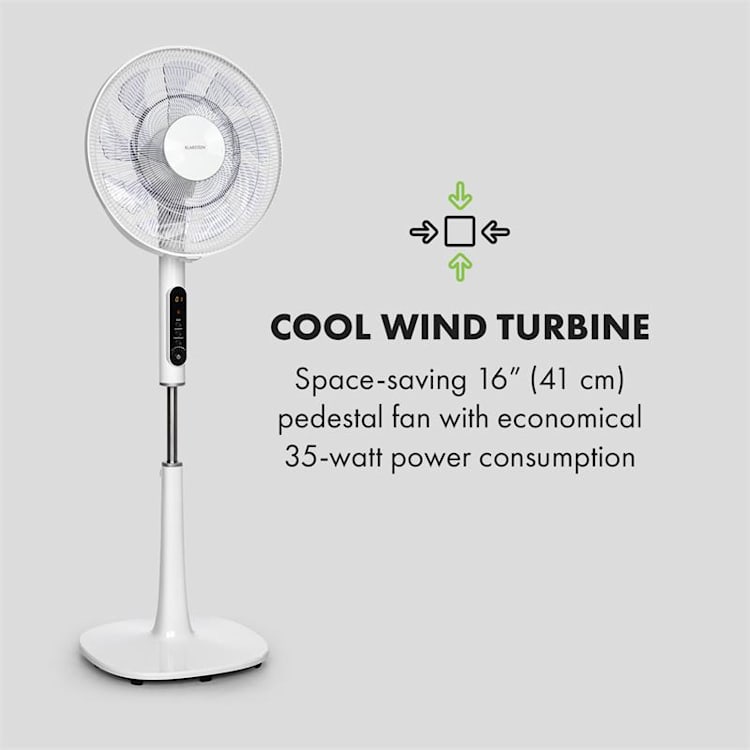 Sommerwind, álló ventilátor,16", 35W, DC-motor, 5544m³/óra, légáramlás, fehér Fehér