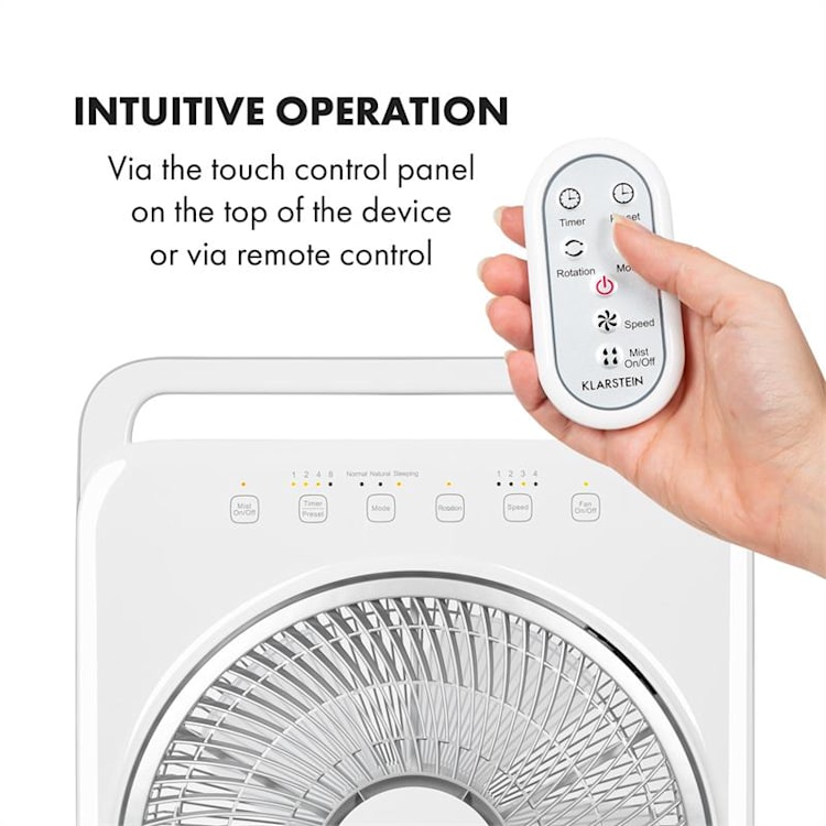 Wildwater, stojanový ventilátor se zvlhčovačem vzduchu, 80W, 3690m³/h, 2,5l, bílý
