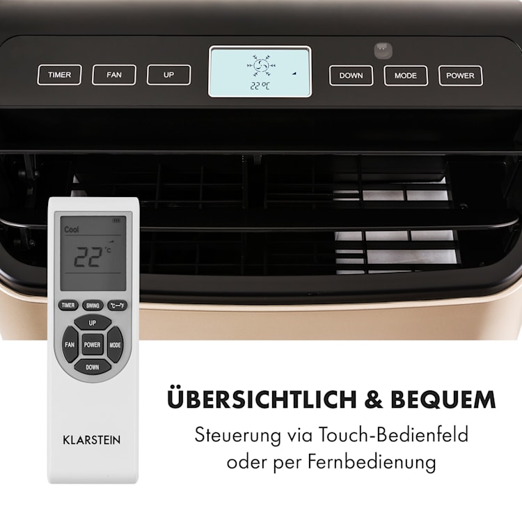 Metrobreeze 9 Paris A+ mobile Klimaanlage 9.000 BTU/2,6 kW EEC A+ 320 m³/h max. Fernbedienung bronze Energieeffizienzklasse A+