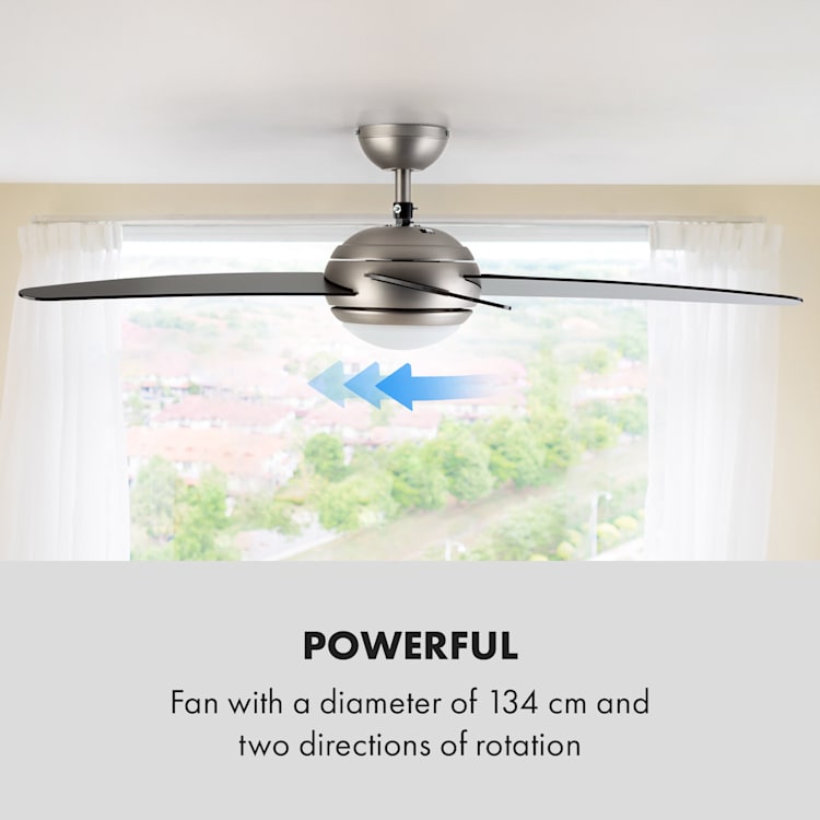 Bolero 2-in-1 Ceiling Fan 134cm Lamp 55W Remote Control Black Black