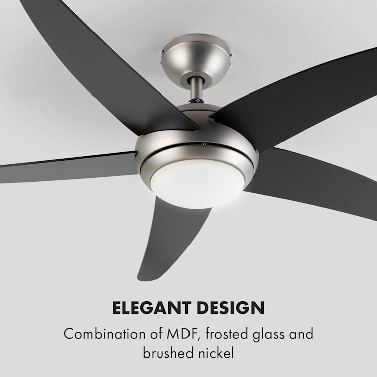 Bolero 2-in-1 Ceiling Fan 134cm Lamp 55W Remote Control Black Black