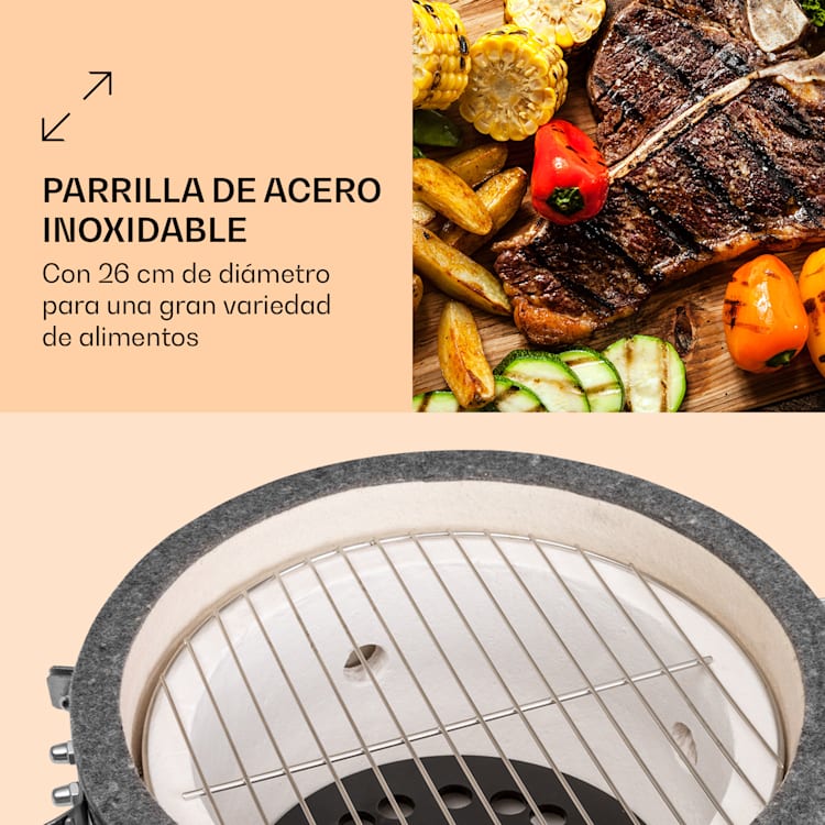 Princesize Pro parrilla Kamado13" (33cm) piezas laterales del termómetro negro Negro