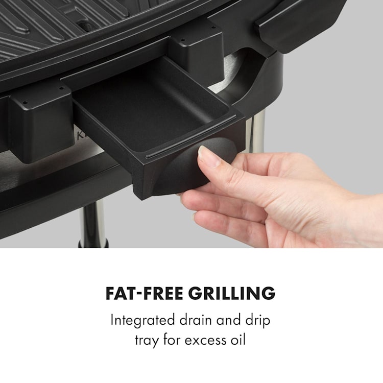 Gatsby Elektrogrill 2000W Antihaft-Grillfläche Seitentische beige / schwarz Schwarz / beige