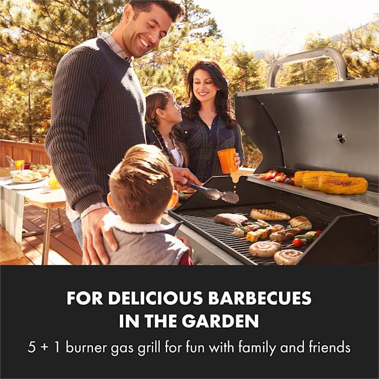 Tomahawk Gasgrill 5x3,6 kW + 2,7 kW Brenner 80x43,5 cm Grill Edelstahl