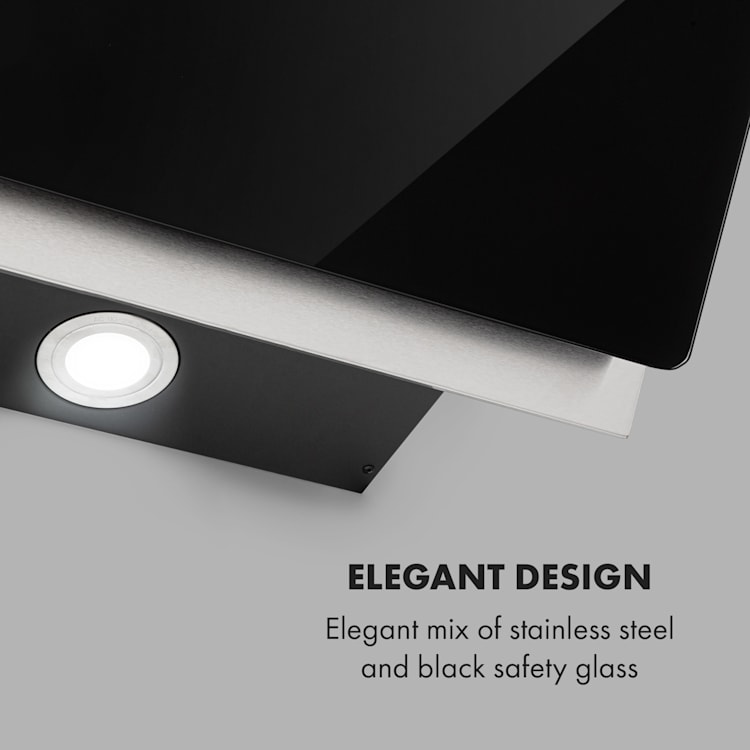 Alessia Extractor Hood Head-Free Hood 350 m³ / h Push Control Black 90 cm