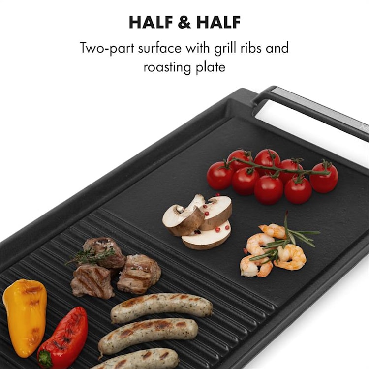 Klarstein Delicatessa Grill Pan Grill Plate Induction Hob Accessories Black