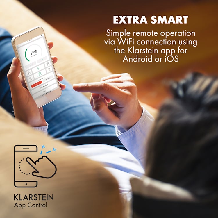 Smartwave, infracrvena grijalica, 2400 W, WiFi, upravljanje putem aplikacije, crna Crna