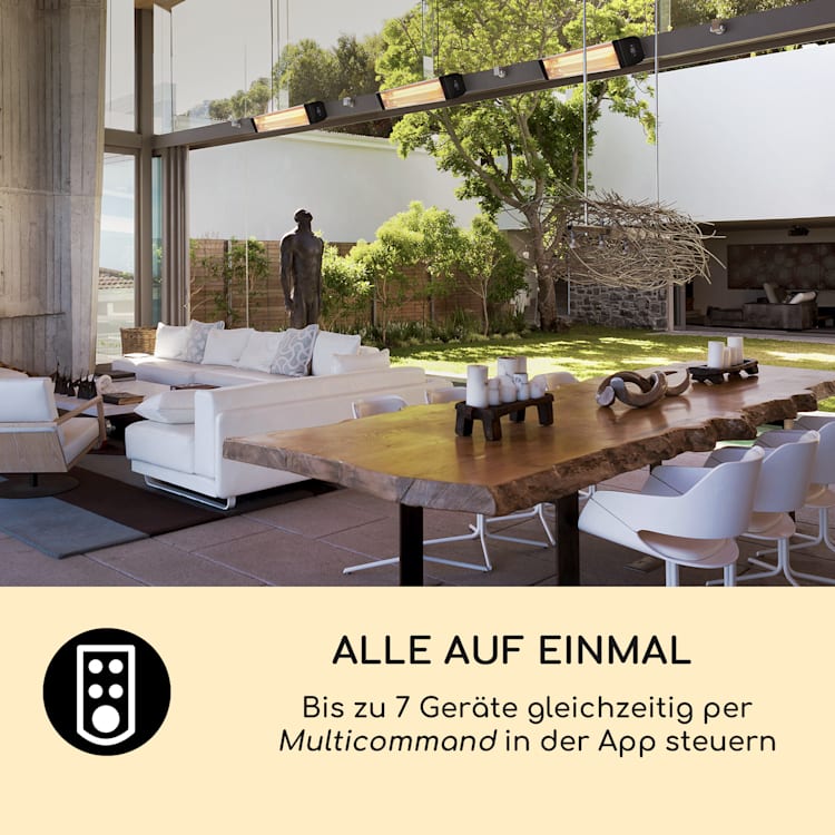 Smartwave Infrarot-Heizstrahler Carbonröhre 2400W WiFi Appsteuerung Weiß