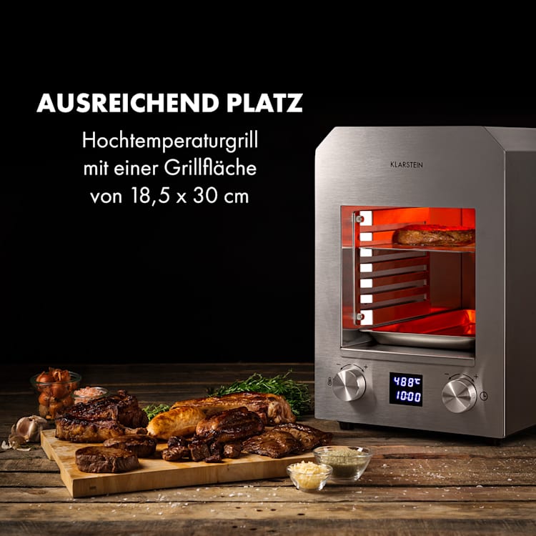 Hannibal Hochtemperaturgrill Indoor 2.200W 850°C Edelstahl silber Silber
