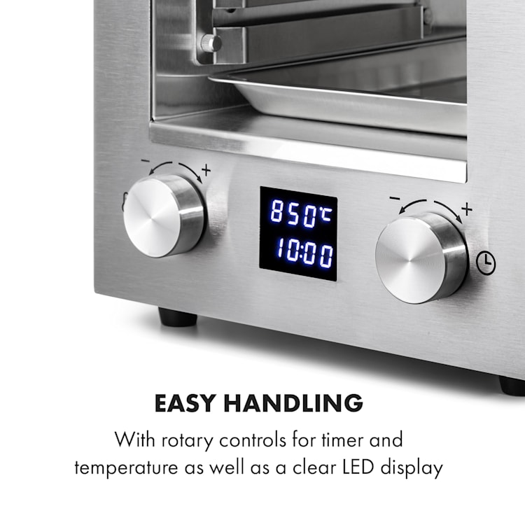 Hannibal Parrilla de alta temperatura para interiores 2.200W 850°C acero inoxidable plateado Plata