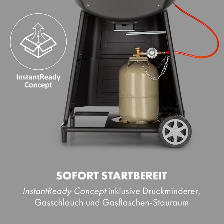 Vanquish Gasgrill 3 Edelstahlbrenner 9 kW (3 x 3 kW) 63,5 x 45 cm Grillfläche schwarz