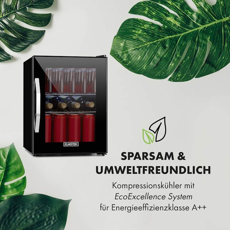 Beersafe M Onyx Kühlschrank 33 Liter 2 Böden Panoramaglastür 33 Ltr | Onyx