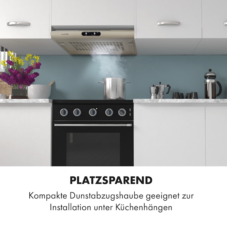 Capannina Unterbau-Abzugshaube 60cm 166m³/h LED Schieberegler Edelstahl Schieberegler | Grau
