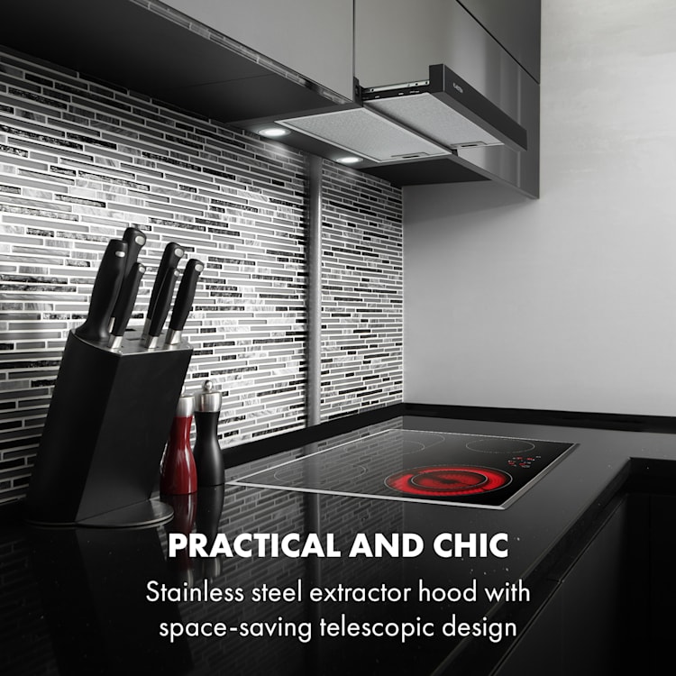 Viola Extractor Hood Stainless Steel 59.6 cm 612m³ / h EEC A Black Black