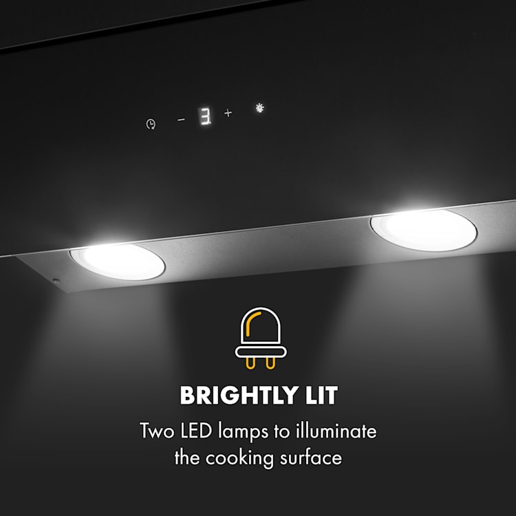 Antonia Extractor Hood 90cm 350m³ / h Touch Control Panel EEC B Black 90 cm | Black