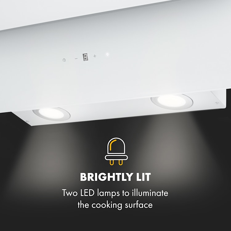 Antonia Extractor Hood 90cm 350m³ / h Touch Control Panel EEC B Glass White 90 cm | White
