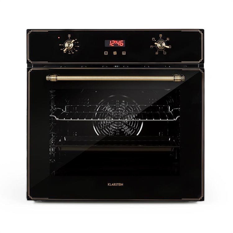 Elizabeth, beépíthető sütő, retro dizájn, 6 funkció, 50 - 250 ° C, fekete Fekete