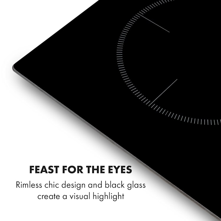 Kochheld 4-Zone Induction Hob 6000W Rotary Control Glass Black 4