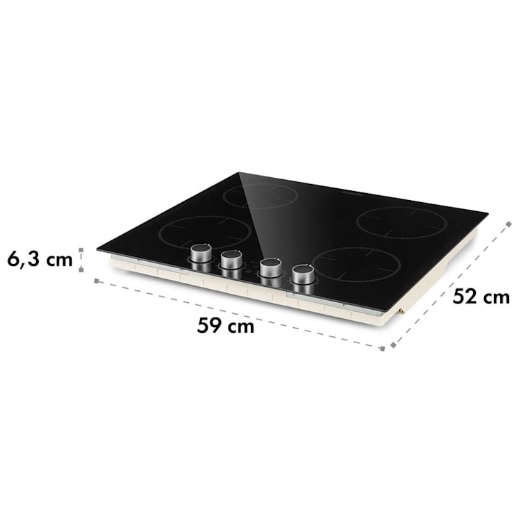 Kochheld 4-Zone Induction Hob 6000W Rotary Control Glass Black 4