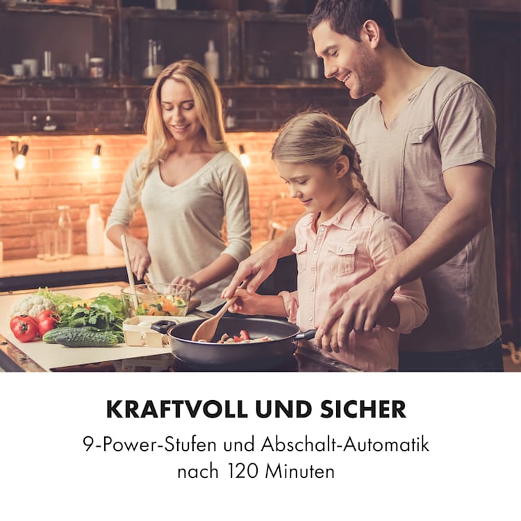 Virtuosa EcoAdapt Induktionskochfeld 4 Zonen 7200W Glas schwarz