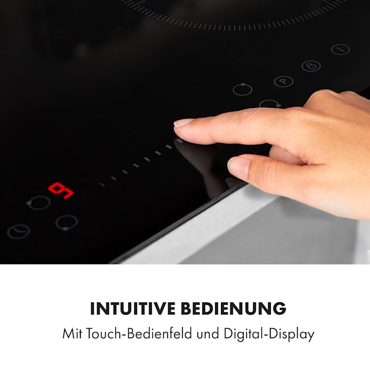 Virtuosa EcoAdapt Induktionskochfeld 4 Zonen 7200W Glas schwarz