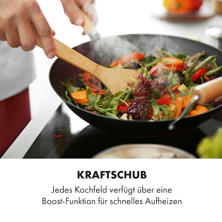 Virtuosa EcoAdapt Induktionskochfeld 4 Zonen 7200W Glas schwarz