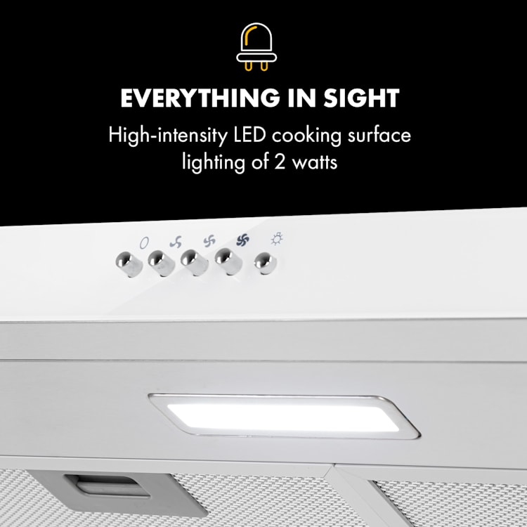 Contempo Substructure Cooker Hood 60cm 175m³ / h LED Stainless Steel White White