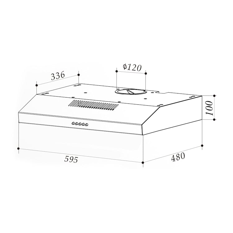 Contempo Neo Unterbau-Dunstabzugshaube 60cm 175m³/h LED Edelstahl Acryl weiß Weiß