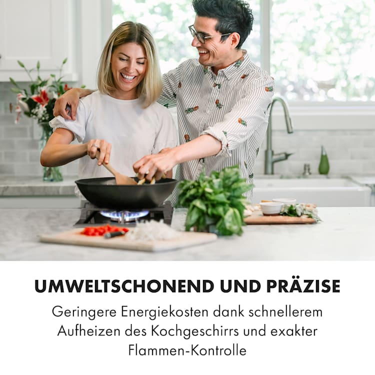 Alchemist Domino Gaskochfeld 2-flammig Aluminium-Brenner Glaskeramik schwarz 2