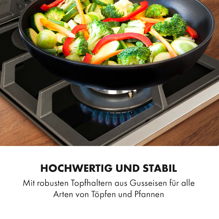 Alchemist Domino Gaskochfeld 2-flammig Aluminium-Brenner Glaskeramik schwarz 2