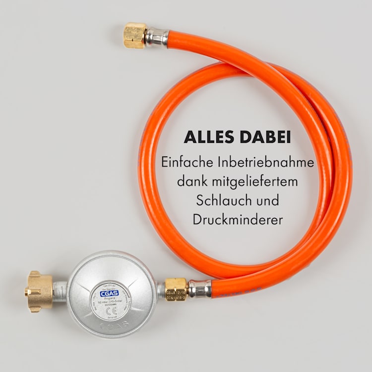 Alchemist Domino Gaskochfeld 2-flammig Aluminium-Brenner Glaskeramik schwarz 2
